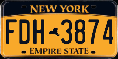 NY license plate FDH3874