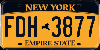 NY license plate FDH3877