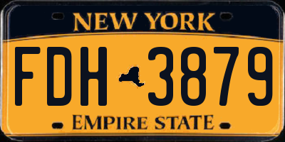 NY license plate FDH3879