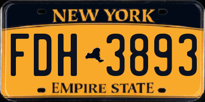 NY license plate FDH3893