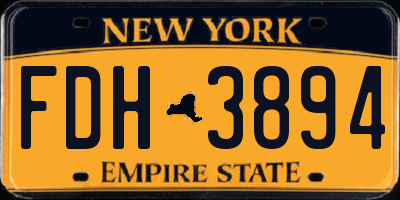 NY license plate FDH3894