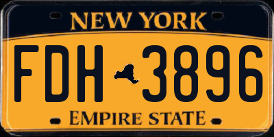 NY license plate FDH3896