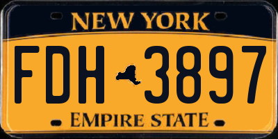 NY license plate FDH3897