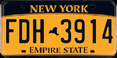 NY license plate FDH3914