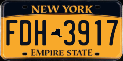 NY license plate FDH3917