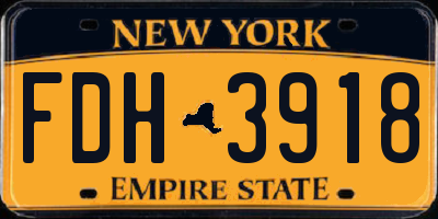 NY license plate FDH3918