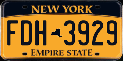 NY license plate FDH3929
