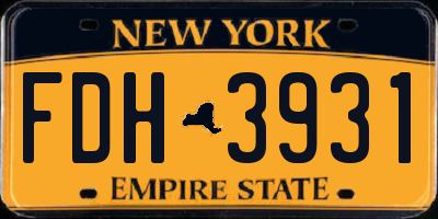 NY license plate FDH3931