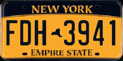 NY license plate FDH3941
