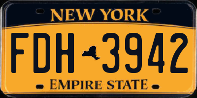 NY license plate FDH3942