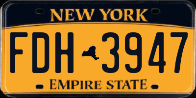 NY license plate FDH3947