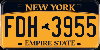 NY license plate FDH3955