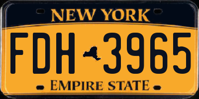 NY license plate FDH3965