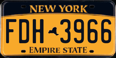 NY license plate FDH3966