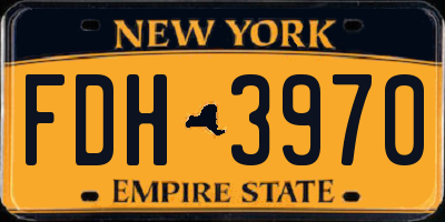 NY license plate FDH3970