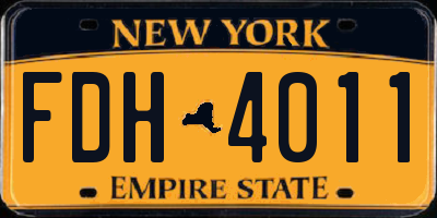 NY license plate FDH4011