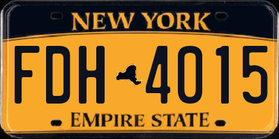 NY license plate FDH4015