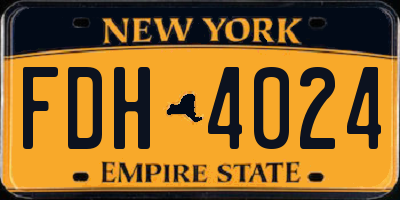 NY license plate FDH4024