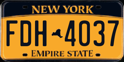 NY license plate FDH4037