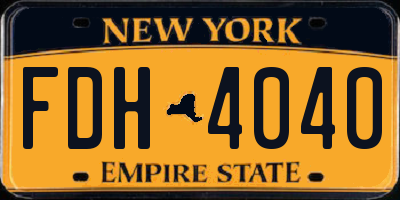 NY license plate FDH4040