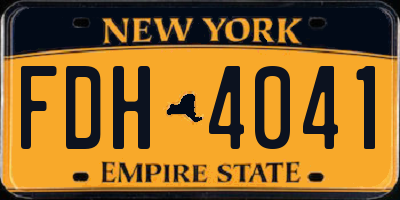 NY license plate FDH4041