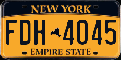 NY license plate FDH4045