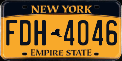 NY license plate FDH4046