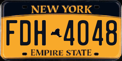NY license plate FDH4048