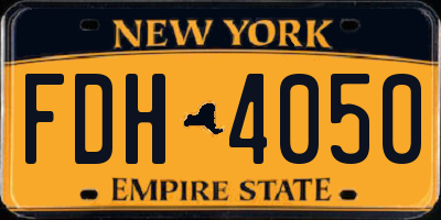 NY license plate FDH4050