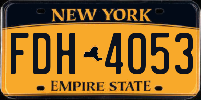 NY license plate FDH4053