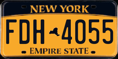 NY license plate FDH4055