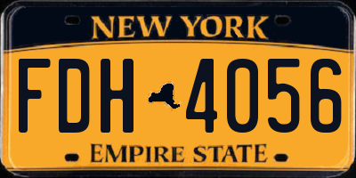 NY license plate FDH4056
