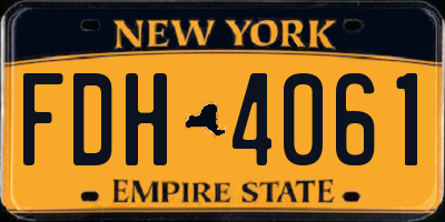 NY license plate FDH4061