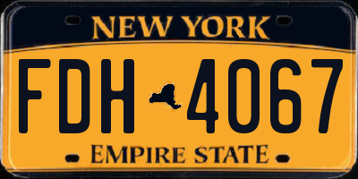 NY license plate FDH4067