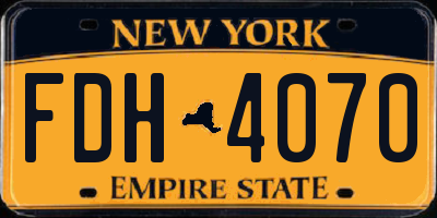 NY license plate FDH4070