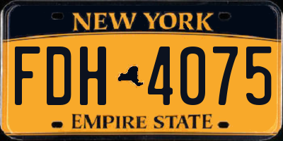 NY license plate FDH4075