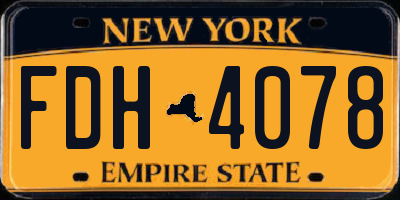 NY license plate FDH4078