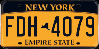 NY license plate FDH4079