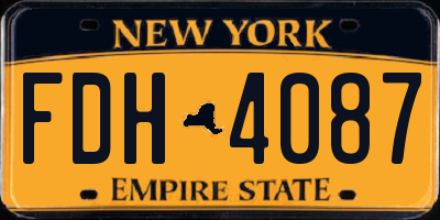NY license plate FDH4087