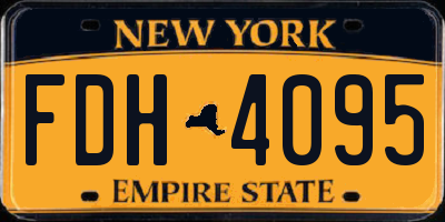 NY license plate FDH4095