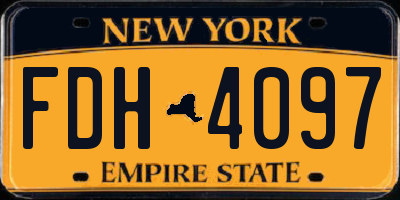 NY license plate FDH4097