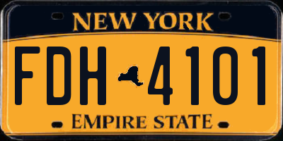 NY license plate FDH4101