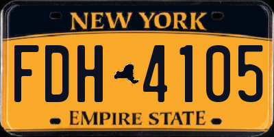 NY license plate FDH4105