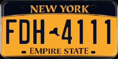 NY license plate FDH4111