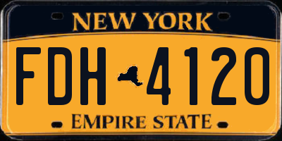NY license plate FDH4120