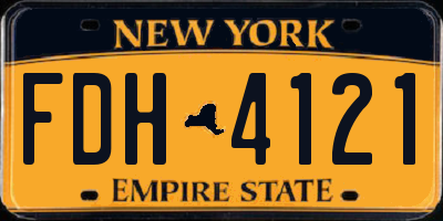 NY license plate FDH4121