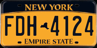 NY license plate FDH4124