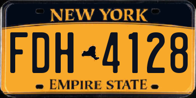 NY license plate FDH4128
