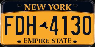 NY license plate FDH4130
