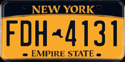 NY license plate FDH4131